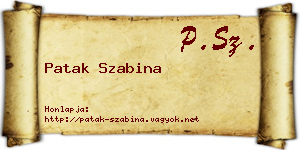 Patak Szabina névjegykártya