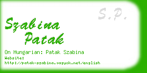 szabina patak business card